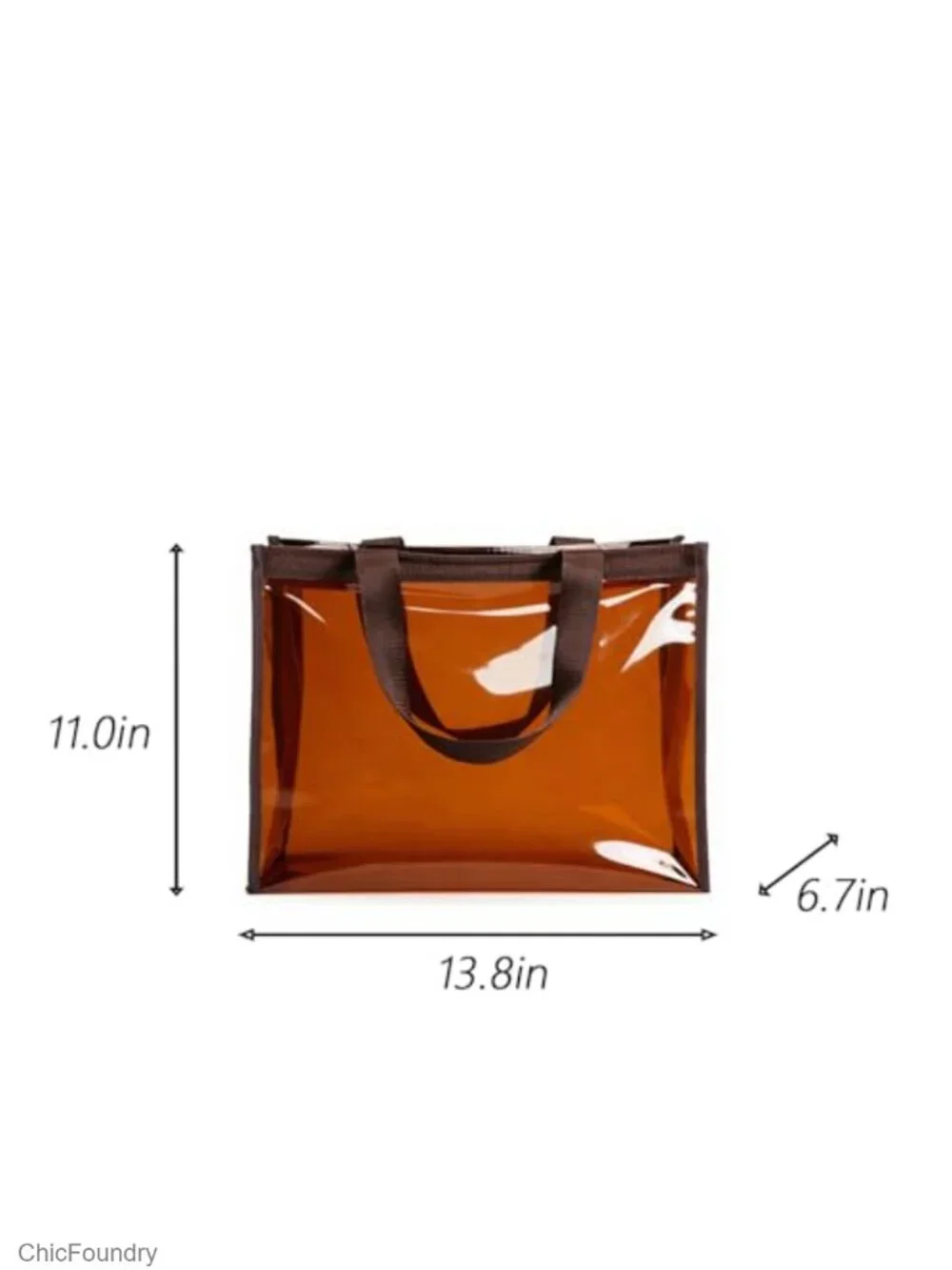 Clear Jelly Tote Bag Waterproof PVC Shoulder Handbag Beach Summer